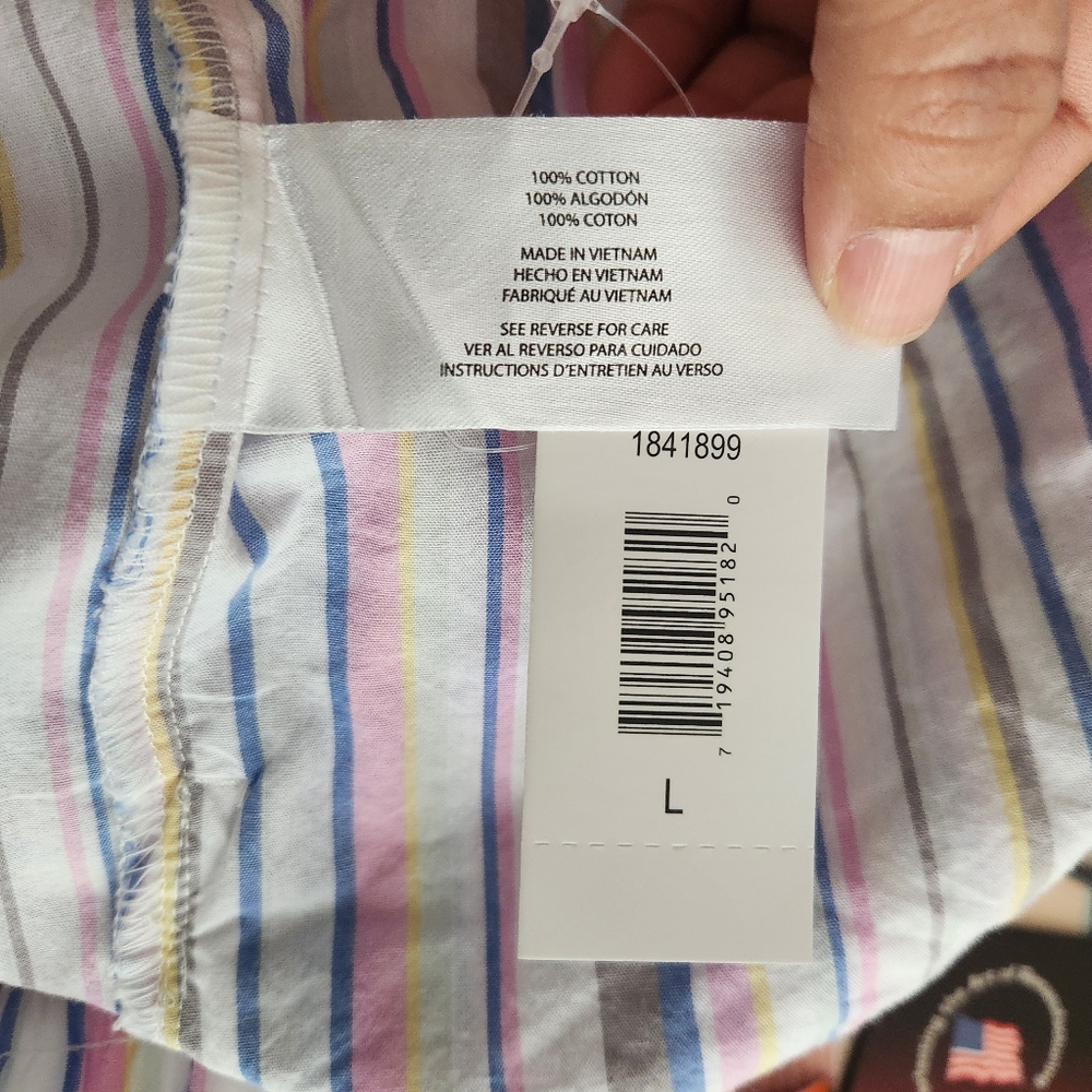 NEW! GAP 2-Pack Women Pink Blue Striped Pajama Sleepwear Pants Soft Cotton Large - Picture 11 of 15